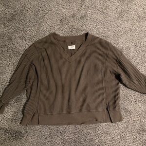 AE Brown V-Neck Sweater